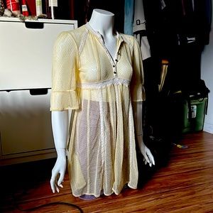 FP Swiss Dot sheer tunic blouse